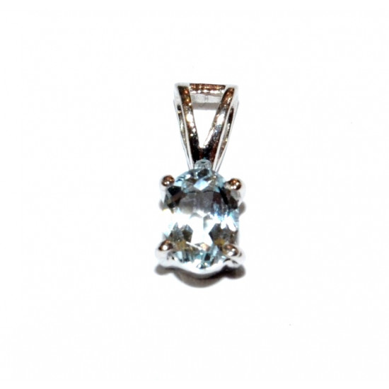 Sterling Silver Aquamarine Pendant PF-35