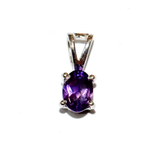 Sterling Silver Amethyst Pendant PF-35