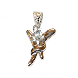 Sterling Silver Blue Topaz Pendant PF-19