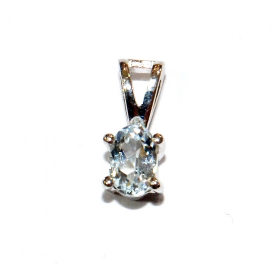 Sterling Silver Aquamarine Pendant PF-34