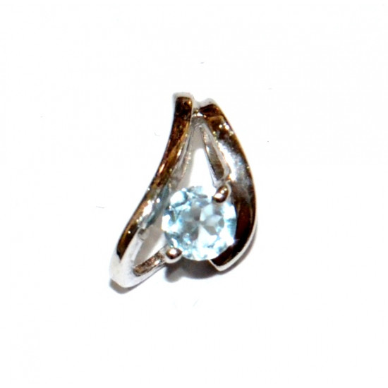 Sterling Silver Blue Topaz Pendant PF-40