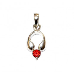 Sterling Silver Garnet Pendant PF-41