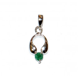 Sterling Silver Emerald Pendant PF-41