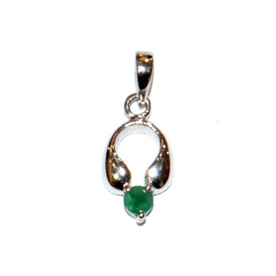 Sterling Silver Emerald Pendant PF-41