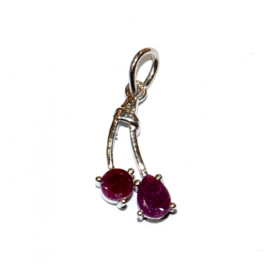 Sterling Silver Ruby Pendant PF-45