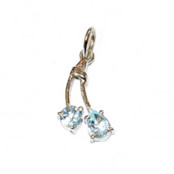Sterling Silver Blue Topaz Pendant PF-45
