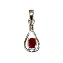 Sterling Silver Ruby Pendant PF-50