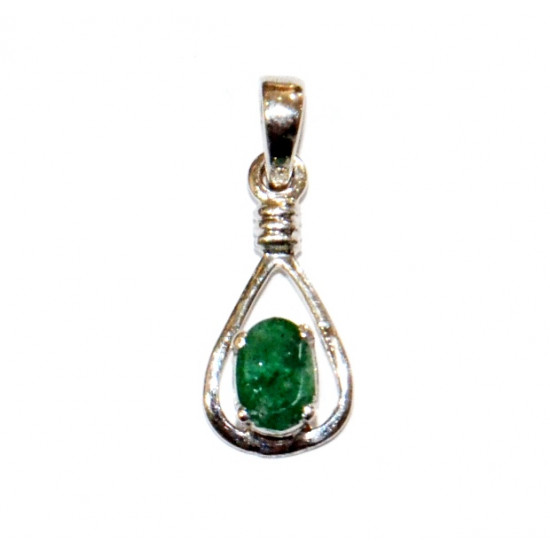 Sterling Silver Emerald Pendant PF-50