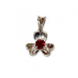 Sterling Silver Garnet Pendant PF-42
