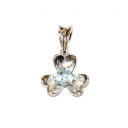 Sterling Silver Blue Topaz Pendant PF-42