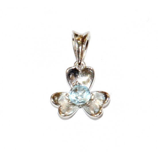 Sterling Silver Blue Topaz Pendant PF-42