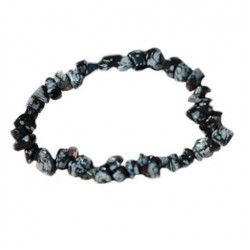 Snowflake Obsidian Chips Bracelet