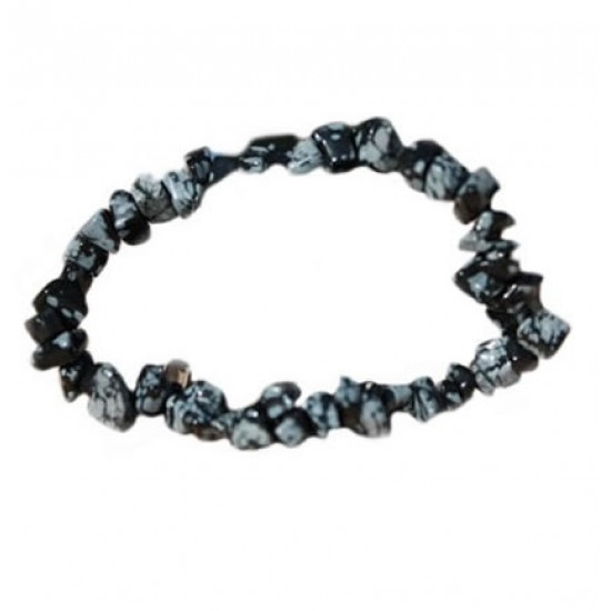 Snowflake Obsidian Chips Bracelet