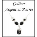 Silver and stone necklace