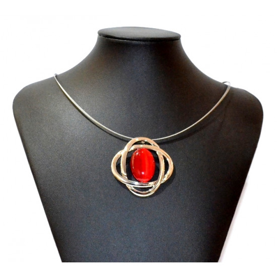 necklace cats eye red