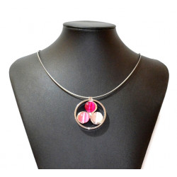 collier oeil de chat rose