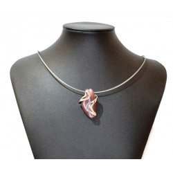 necklace cats eye burgundy