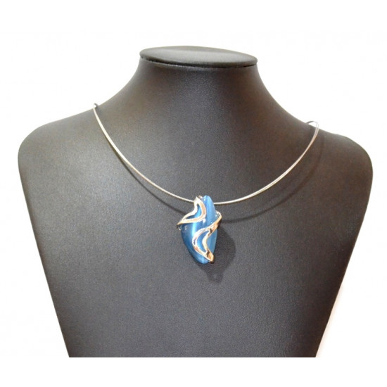 necklace cats eye blue