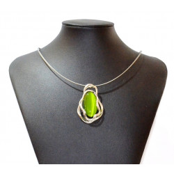 necklace cats eye green
