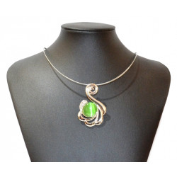 necklace cats eye green