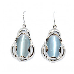 boucles d'oreilles oeil de chat bleu