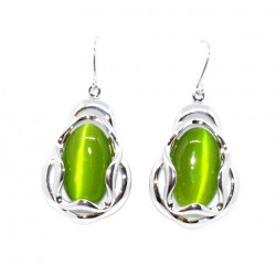 boucles d'oreilles oeil de chat vert