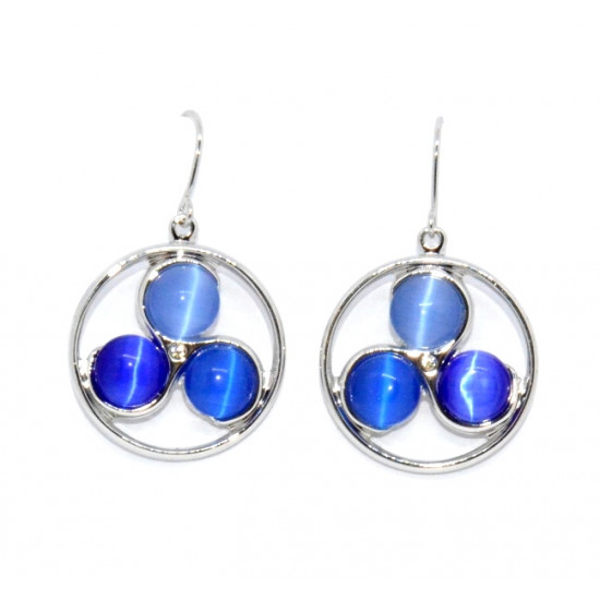 blue cat eye earrings