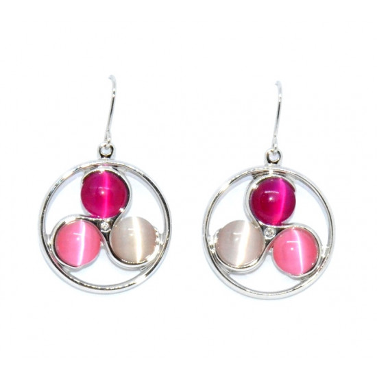 pink cat eye earrings