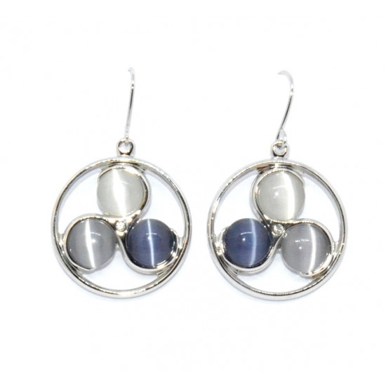 gray cat eye earrings