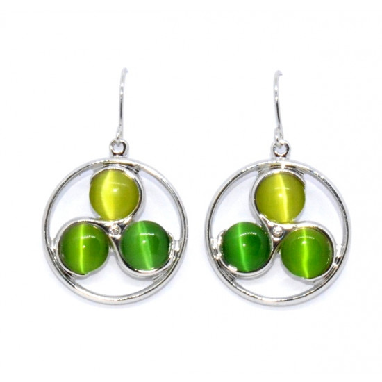 green cat eye earrings