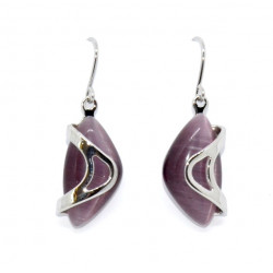 burgundy cat eye earrings
