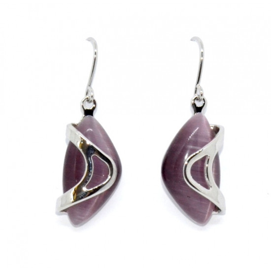 burgundy cat eye earrings