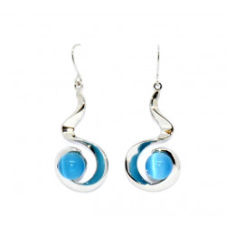 blue cat eye earrings