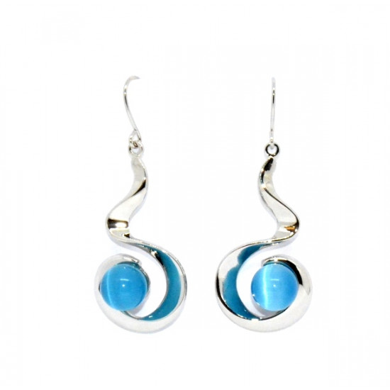 blue cat eye earrings