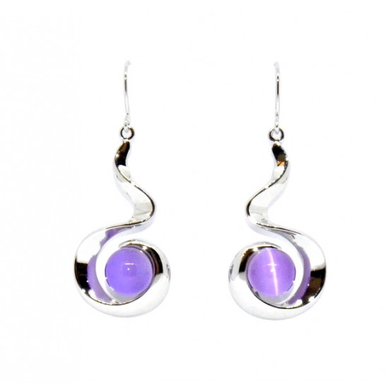 purple cat eye earrings