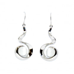 boucles d'oreilles oeil de chat blanc