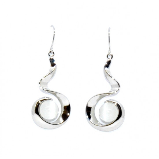 white cat eye earrings