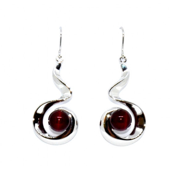 red cat eye earrings