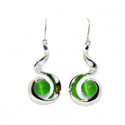 green cat eye earrings
