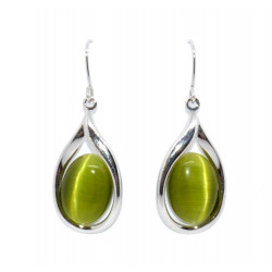 green cat eye earrings