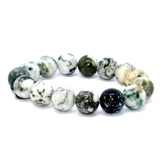 moss agate bracelet 14mm