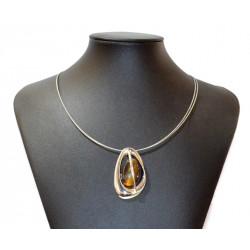 silver tiger's eye necklace