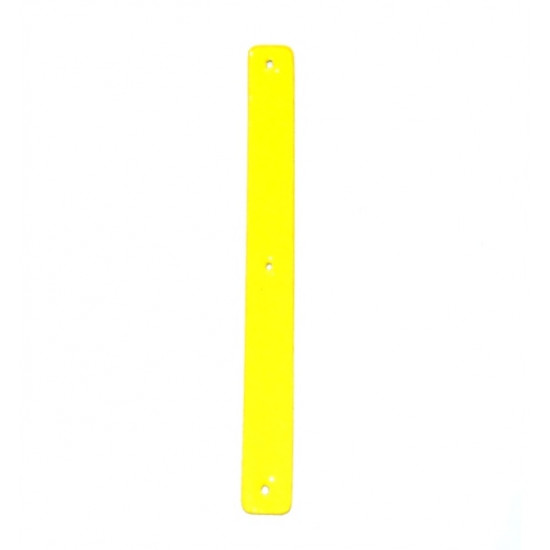 Leather strap 14 mm neon yellow / silver