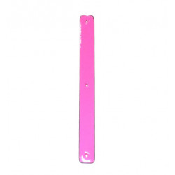 Leather strap 14 mm neon pink / gray