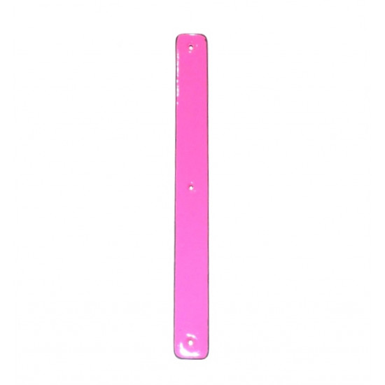 Leather strap 14 mm neon pink / gray