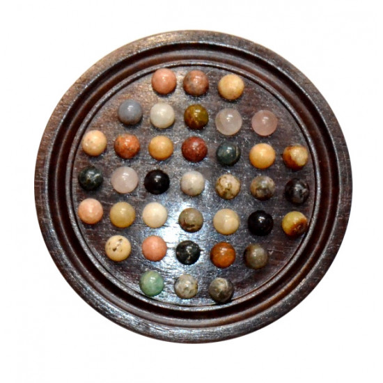 jeu de solitaire en pierre 14 cm