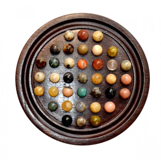 jeu de solitaire en pierre 14 cm