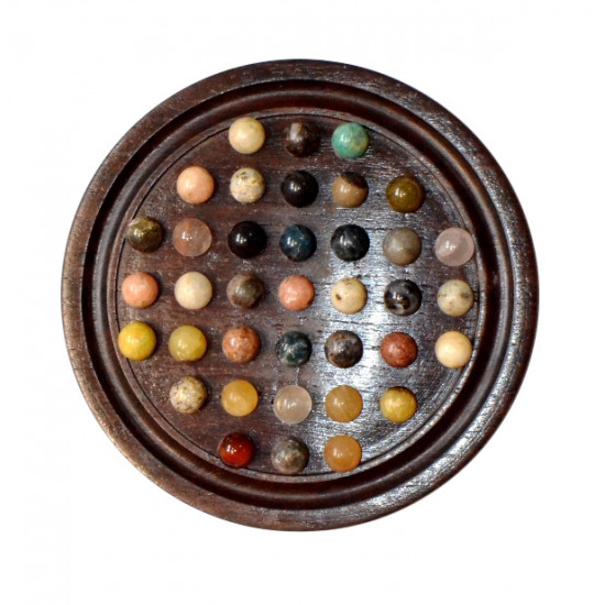 jeu de solitaire en pierre 14 cm