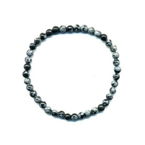 Snowflake Obsidian Bracelet 4mm