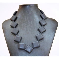 square lava rock necklace
